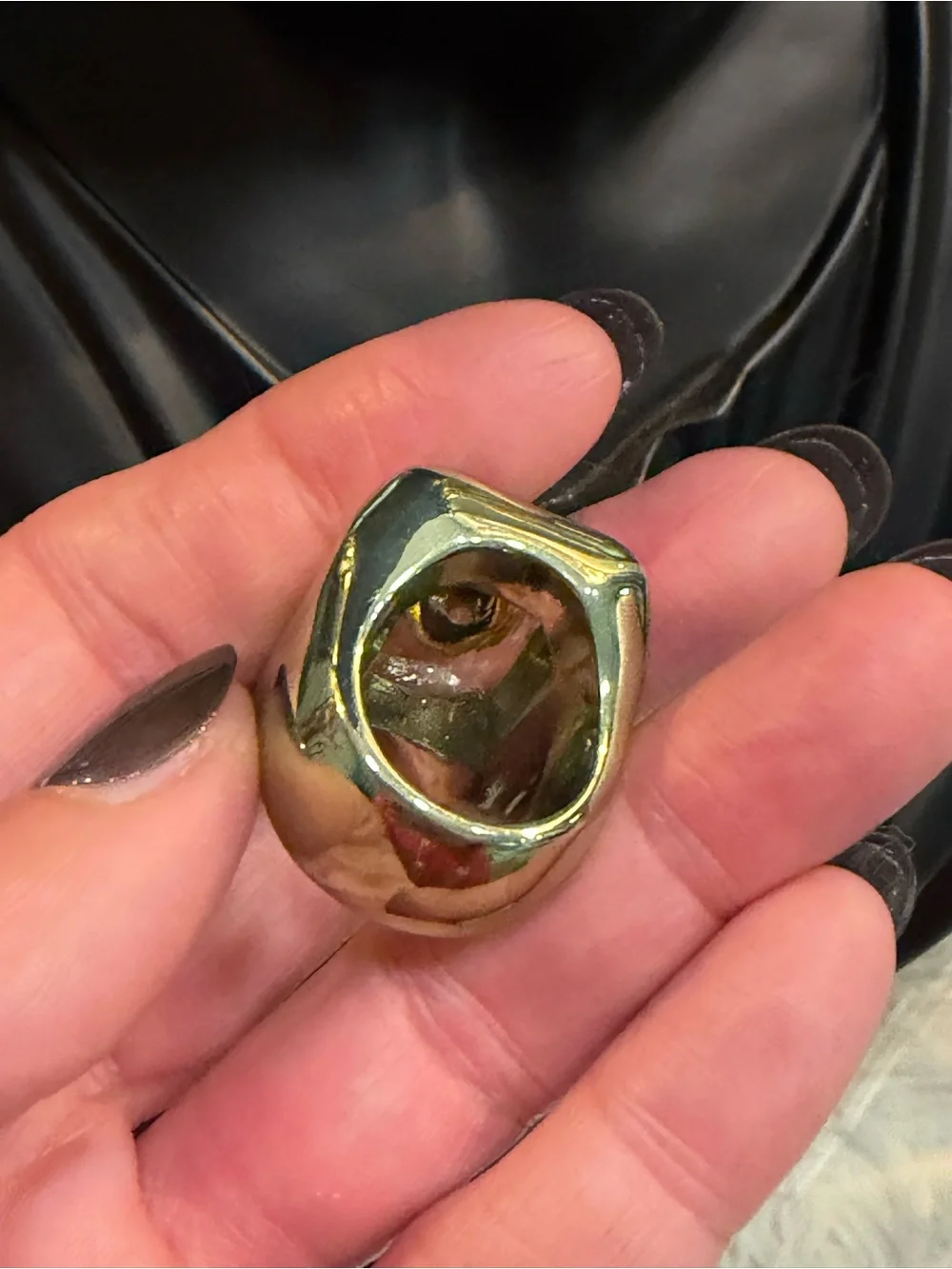 Kurt Geiger Gold-tone Dome Ring with Heart Accent 6.5-7